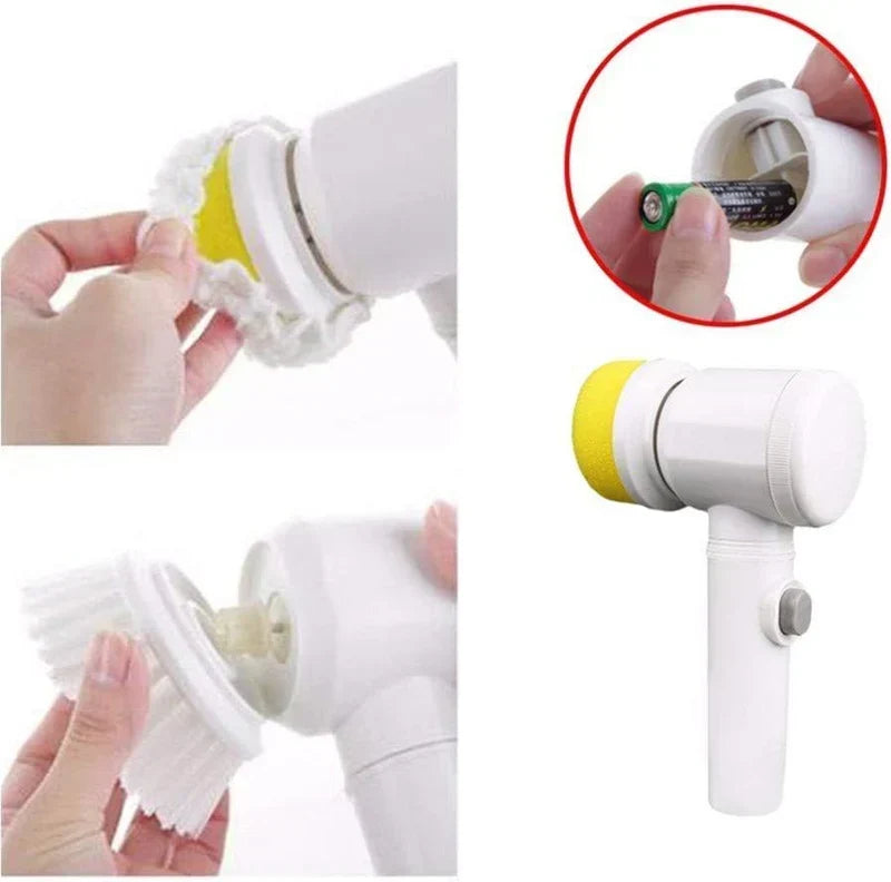 Cleaning Powerful Electric Brush (5-in-1) – فرشاة تنظيف كهربائية قوية (5 في 1) – تنظيف بدون مجهود