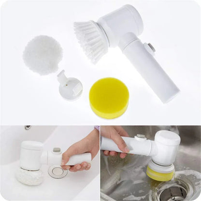 Cleaning Powerful Electric Brush (5-in-1) – فرشاة تنظيف كهربائية قوية (5 في 1) – تنظيف بدون مجهود